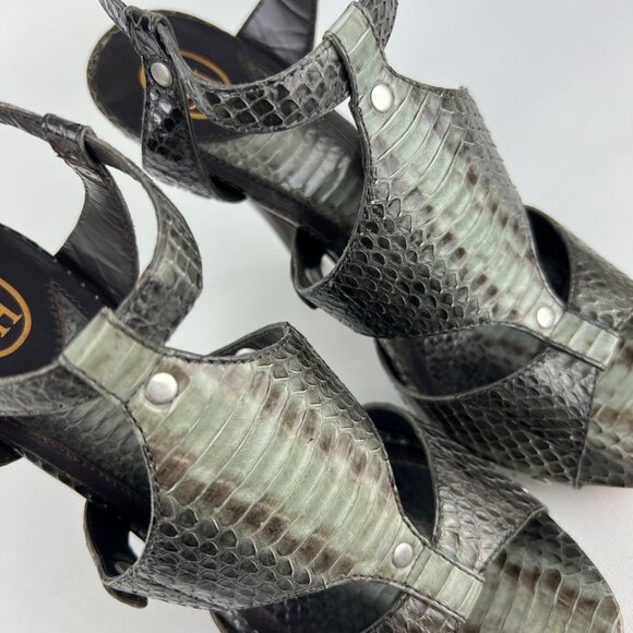 Ash Womens Gray Snake Gladiator Platform Sandals Strappy Heels size EU 40 US 10 - Picture 9 of 16